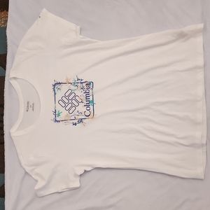 Woman Columbia Tee, Size L Color White